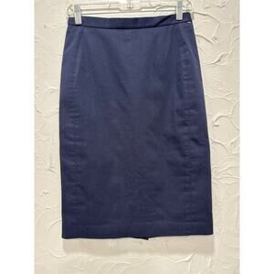 Ann Taylor Women's Blue Seamed Pencil Skirt in Bi-Stretch/hidden zipper- Size: 0